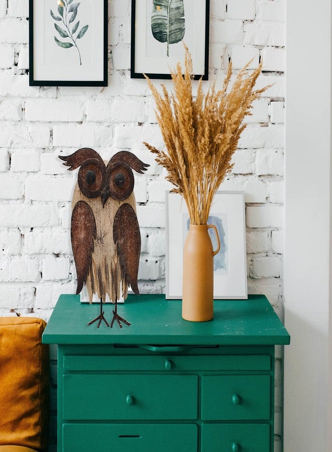 E-view Rustic Owl Figurines Decor Animal Statue for Home - Wooden Stand Owl Sculptures Decorations for Living Room Bedroom - Shelf Decoration Decorative Tabletop Collection (Owl A) - Image 3